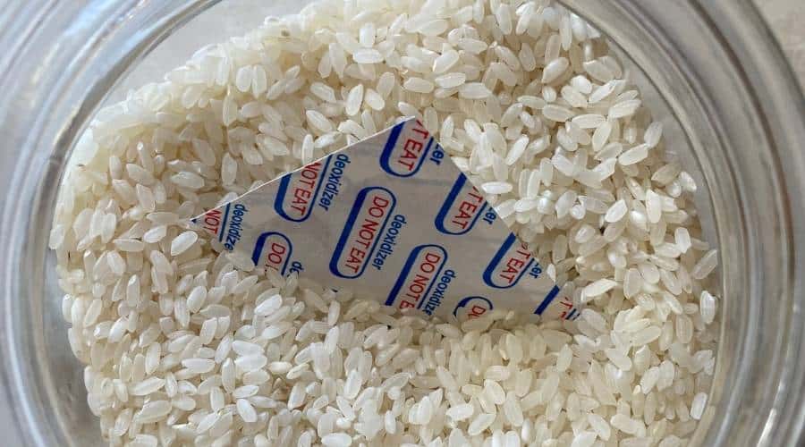 how to store oxygen absorbers in rice and other dry foods