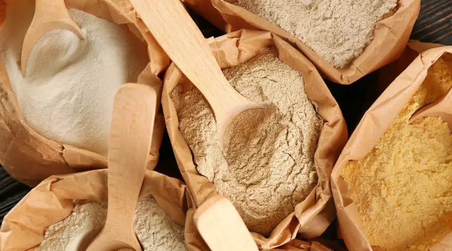 types of grain flours or wheat flour to store