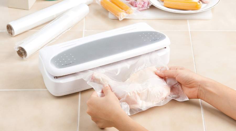 vacuum sealing meat to preserve it in the freezer